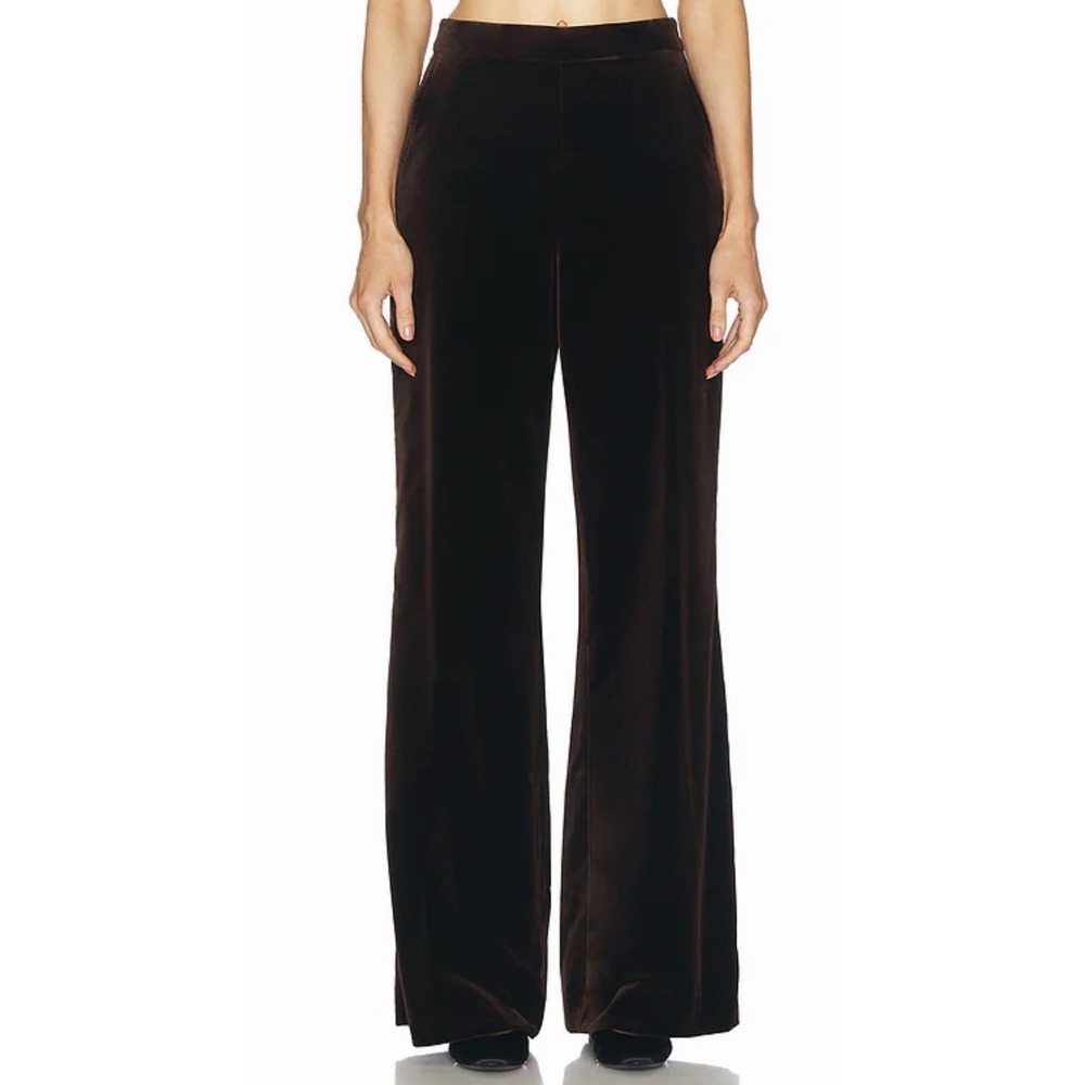Lauren Ralph Lauren Pants 12 Petite Womens Burgundy Velvet Trousers - Academia